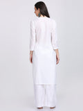 Premium Lucknowi Chikankari Handwork Rayon Kurta & Palazzo Set with Muquesh Embellishments
