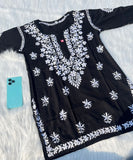 Women's Luxurious Soft Rayon Chikankari Short Kurti – Elegant, Breathable & Perfect for Every Occasion!
